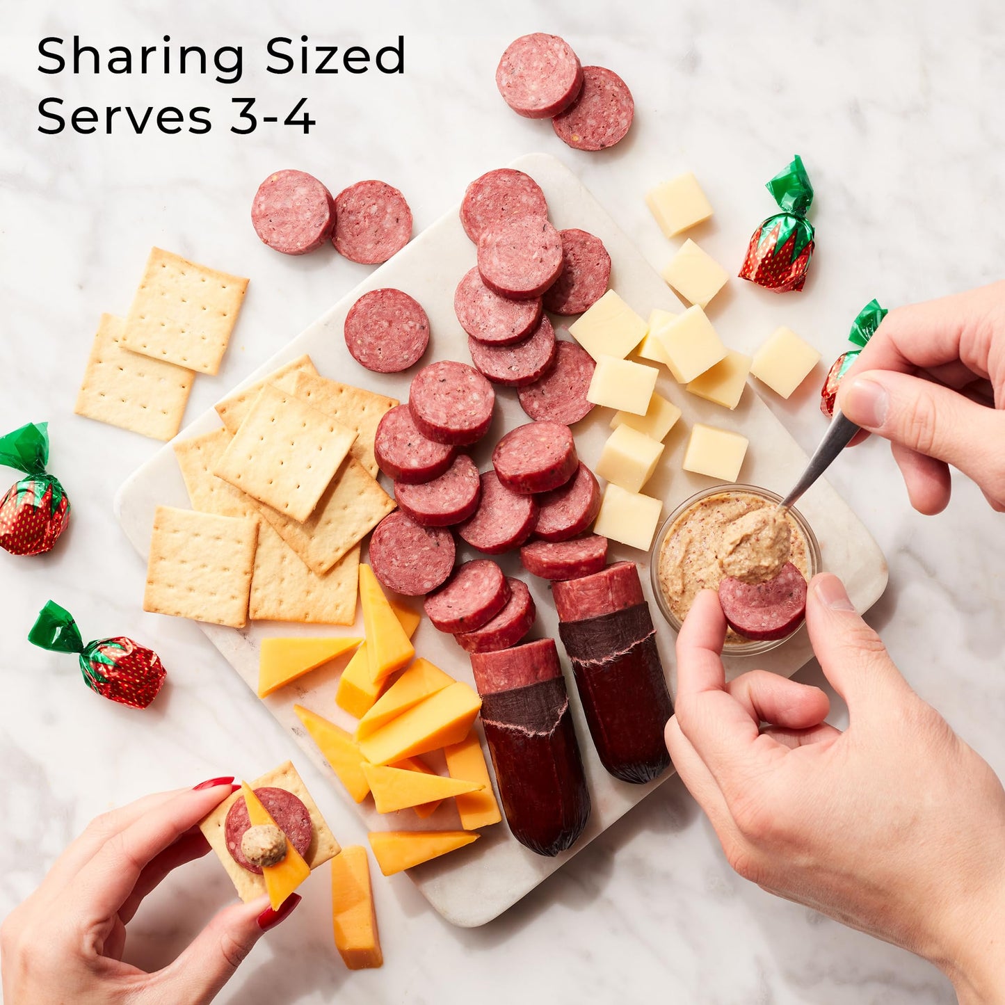 Hickory Farms Savory & Sweet Farmhouse Meat and Cheese Gift Basket (Small) - Box Set | Charcuterie Board Food | Summer Sausage | Father's Day | Mother's Day | Easter | Christmas | Holiday | Housewarming | Gourmet | Sympathy | Care Package