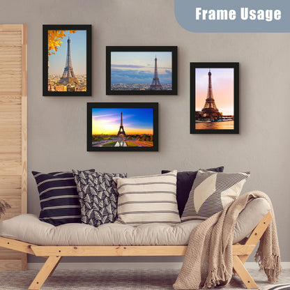 SESEAT 8x12 Picture Frame Set of 10, Display Pictures 8x12 Prints Without Mat, Wall Mounting, Black