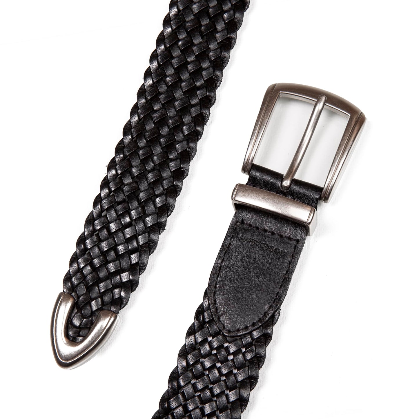 Lucky Brand Womens Western Braided Leather Belt | Classic | Fashion | Vintage | Cowboy | Casual | Western-Inspired - Black, Medium