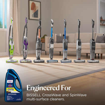 Bissell Hard Floor Sanitize Formula, 25041, 64 Fl Oz CrossWave & Spinwave, Use on Sealed Hard Floors, Orange Bloosom