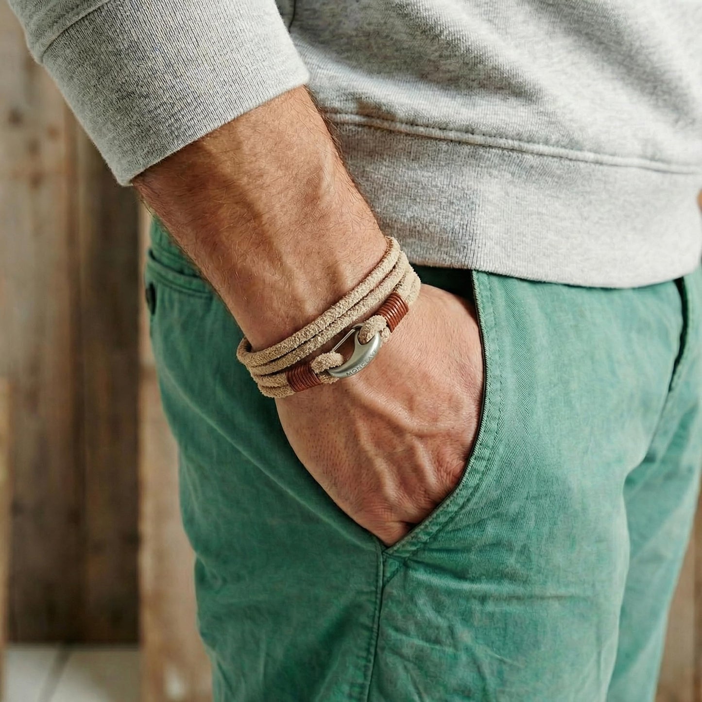 MONCLAVE Genuine Suede Leather Double Wrap Bracelet, Minimalist Unisex Wristband, Matte Finish Clasp, Premium Eco Friendly Gift Box Included