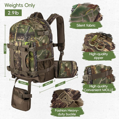 BLISSWILL Hunting Backpack Hunting Day Pack with rifle holder Hunting Gear Accessories gift for men(Forest Canvas)