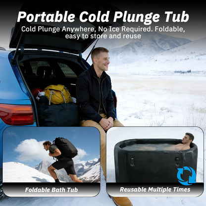 500L Portable Ice Bath Tub with Lid, Large Oval Cold Plunge Tub for Athletes Recovery & Therapy, Durable Inflatable Ice Bath for Full Body Immersion, Professional Cold Tank for Indoor Outdoor Use