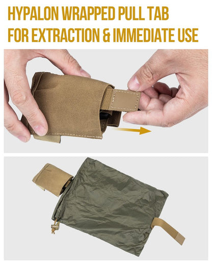 OneTigris Dump Pouch - Tactical Belt Mounted MOLLE Dump Pouch, Roll Up Foldable Magazine Mag Pouch, Quick-Release Utility Waist Bag, Coyote Brown