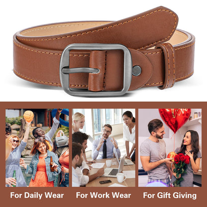 Douaowoc 5 Pack Women Leather Belts for Jeans Ladies Waist Belt Women's Belt with Pin Buckle with Slive Buckle for Pants Dress