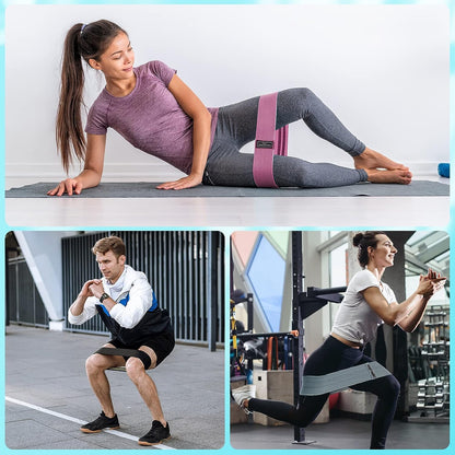Resistance Bands Sets Portable Exercise Loops for Legs and Hip 3 Resistance Level Workout Weight Bands with Non-Slip Design Workout Flexbands for Home Gym Office Yoga Pilates (3 Pink Gray Black)