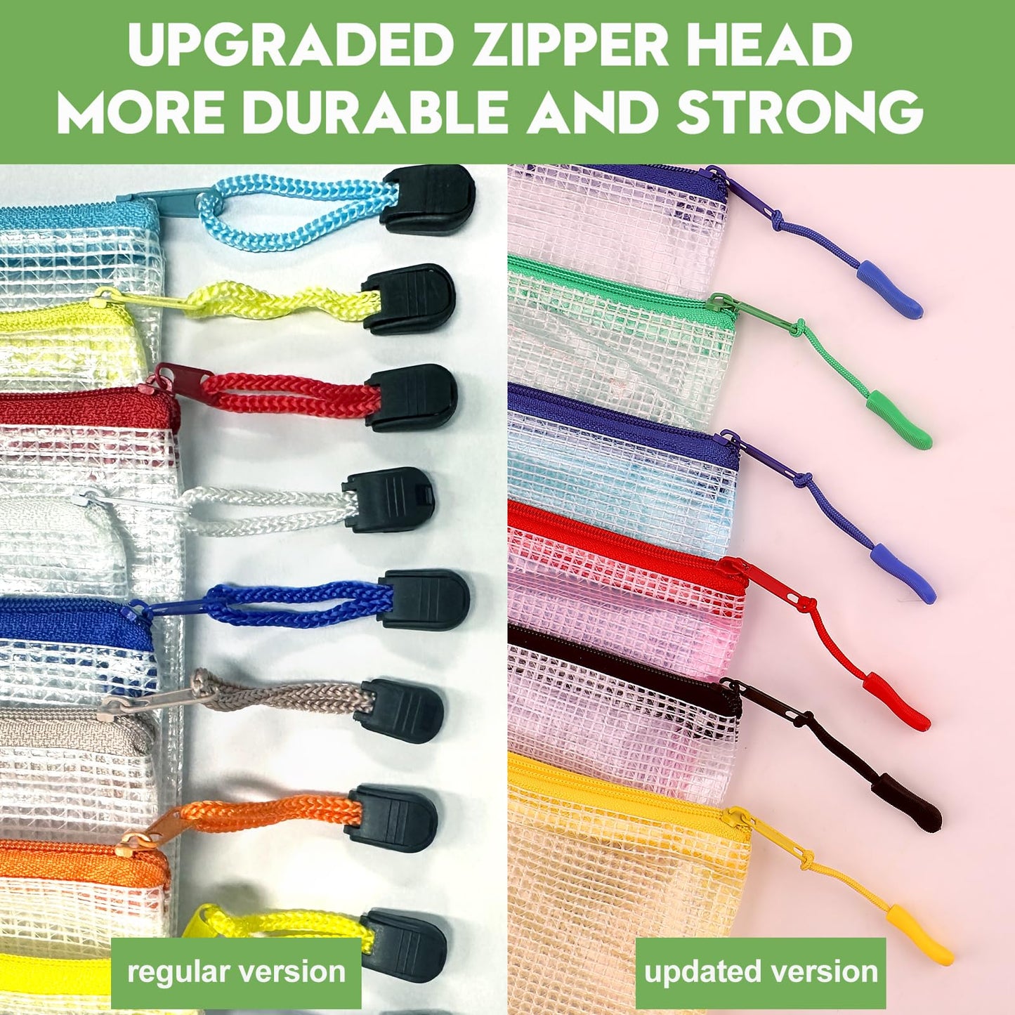 24pcs Mesh Zipper Pouch Bags A4 Zipper Bags for Classroom Organization, Waterproof Document Zipper Pouches for Cosmetics, Travel Storage File Bags for Office Supplie