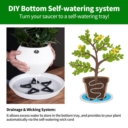 ORIMERC 24 Pack Adjustable Plant Pot Toes with Watering Wick, Plant Pot Riser Support Planter Off Deck Floor to Prevent Stains, Plant Pot Lifters for Outdoor Indoor planters, Large Size