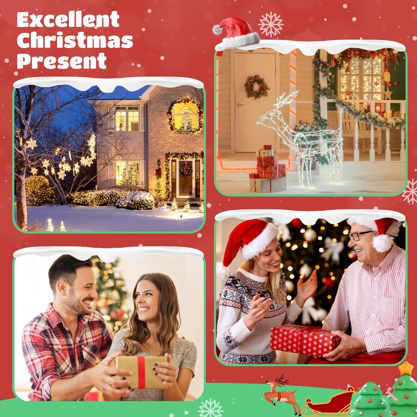 4 PCS Solar Snowman Light Decorations, Solar Christmas Snowman Stake Light, Outdoor Waterproof Solar Powered Garden Snowman Lights, Christmas Yard Decor, Decorative Pathway Light