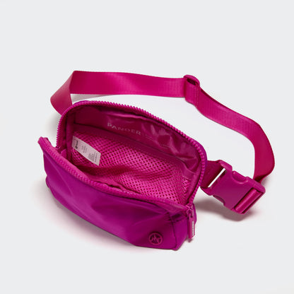 Pander Two Way Zipper Fanny Pack Nylon Everywhere Belt Bag for Women, Water Repellent Waist Packs, Crossbody Bags with Adjustable Strap (Black).