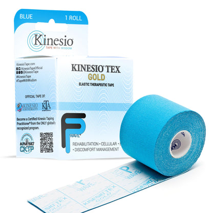 Kinesio Taping - Elastic Therapeutic Athletic Tape Tex Gold FP - Blue – 2 in. x 16.4 ft