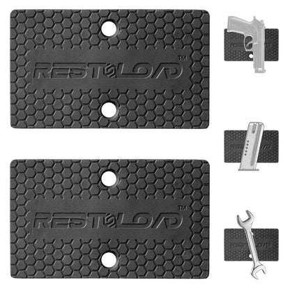 RESTNLOAD Universal Magnetic Gun Mount, Gun Magnet 43lbs. Rating, (2-Pack) Gun Holder Magnetic Holster for Cars, Trucks, Walls, Desks, Fully Rubber Encapsulated Design