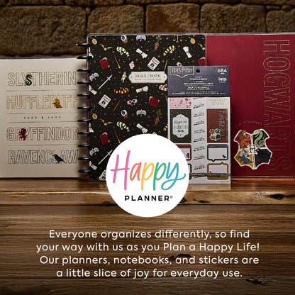Happy Planner Harry Potter Notebook for Office, School or Journaling, Disc-Bound Notebook, 3 Dividers, 60 Dot-Lined Pages, Big Size, Back to Hogwarts