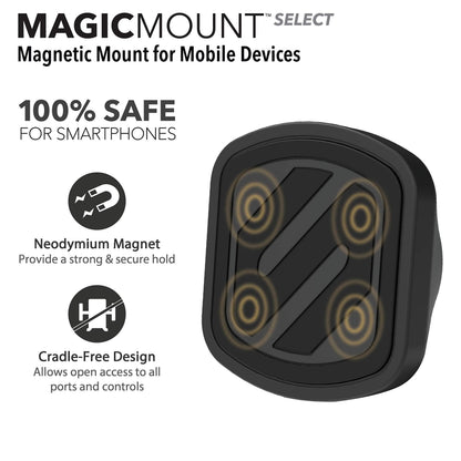 Scosche MMWSM-2PKXCES0 MagicMount Select Magnetic Car Phone Holder Mount for iPhone and Android - 2 Pack - Secure Magnetic Cell Phone Mount for Car Window or Dash - Universal 360° Adjustable Head