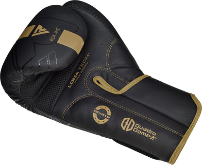 RDX Boxing Gloves, Pro Training Sparring, Maya Hide Leather, Muay Thai MMA Kickboxing, Men Women Adult, Heavy Punching Bag Focus Mitts Pads Workout, Ventilated Palm, Multi Layered, 8 10 12 14 16 18 Oz