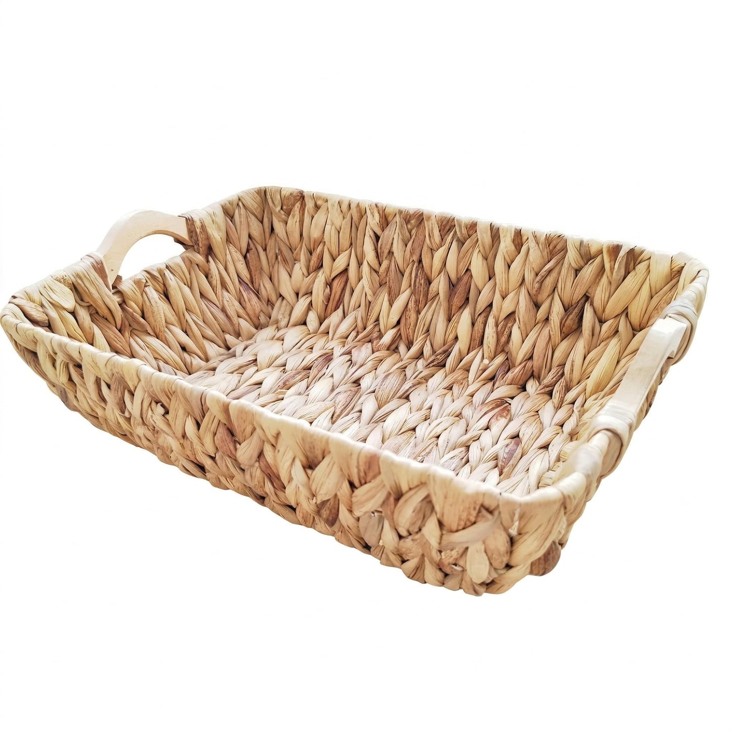 Water Hyacinth Wicker Storage Basket, Rectangular
