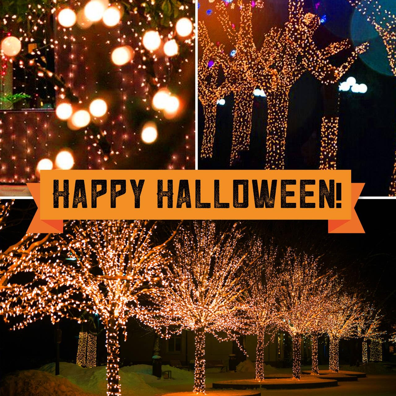 JUSTPRO 100LIGHTS Orange Extra-Bright with End Connectors Halloween Decorative Lights 5.98m UL Certified Mini String Light Set Waterproof for Halloween Home Garden Christmas Tree Party Patio Wedding