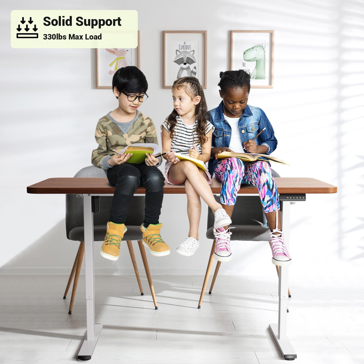PiomuDek Standing Desk Frame with 330lbs Powerful Dual Motor, Electric Adjustable Height Computer Table Legs, Sit Stand Up Desk Base with Memory Controller, for Home Office, White,ED04NW (Frame Only)