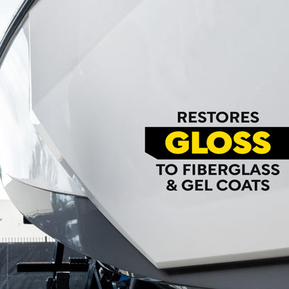 Meguiar's M6732 Marine/RV One Step Compound, Remove Oxidation, Stains, Scratches, and Water Spots, Restore The Color and Shine of Fiberglass Gel Coat Finishes, 32 Oz Bottle