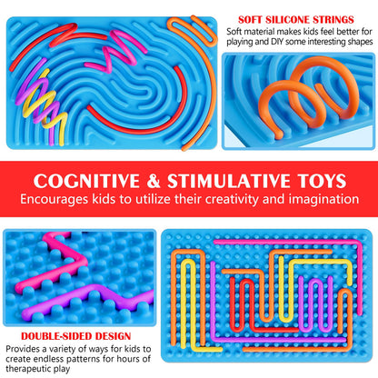 Sensory Fidget Toys for Kids Toddler Boys ,Sensory Activity Board for Stress Anxiety Autistic ADHD, Calm Down Travel Airplane Essentials Toys for 3+ Year Old, Stuffers Gifts for Teen Girl