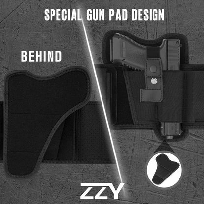 Belly Band Holster for Concealed Carry | Fits Glock, Sig P365, Taurus & More - Adjustable for Men & Women