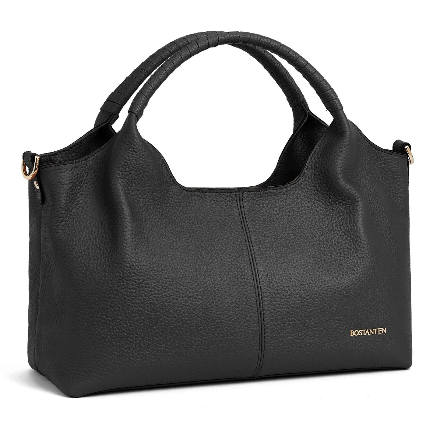 BOSTANTEN Genuine Leather Purses for Women Designer Handbags Crossbody Shoulder Bags Top Handle Satchel Black
