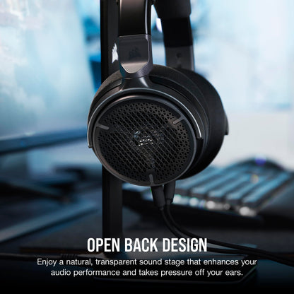 Corsair Virtuoso PRO Wired Open Back Gaming Headset - Detachable Uni-Directional Microphone - 50mm Graphene Drivers - 20Hz-40 kHz Frequency Response - Carbon