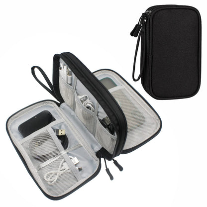 DDgro Travel Accessories Organizer Electronics Pouch for Keeping Certificates Charger/Power Bank/Cables/Mouse/Earphone (Medium, Black)
