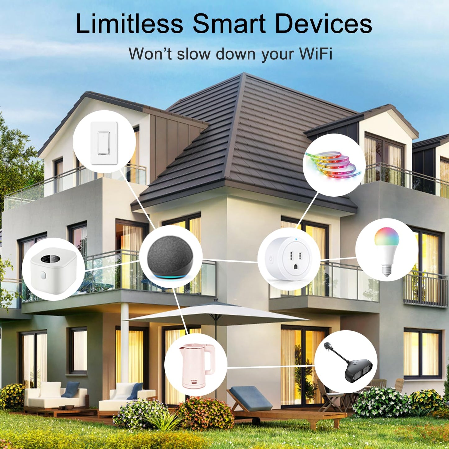 ExIoTy Smart Plug, Works with Alexa, Simple Setup with One Voice Command, Remote Control, Timer & Schedule & Group Controller, Bluetooth Mesh Outlet, Alexa Echo Required, ETL & FCC Certified (4 Pack)