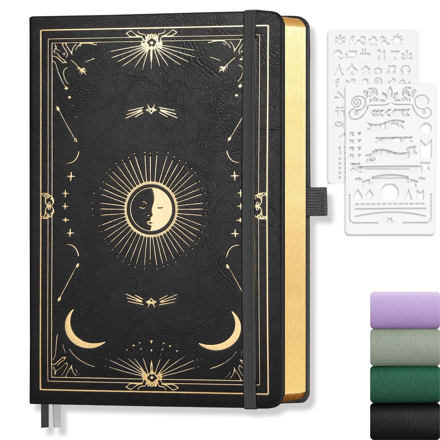 LOAPEM Blank Journal for Women Men, 192 Pages A5 Notebook Journal, Hardcover Notebook with 100Gsm Thick Pages, Leather Note Book for Writing, Travel, Business, Office, Prayer 5.7 x 8.3,Black