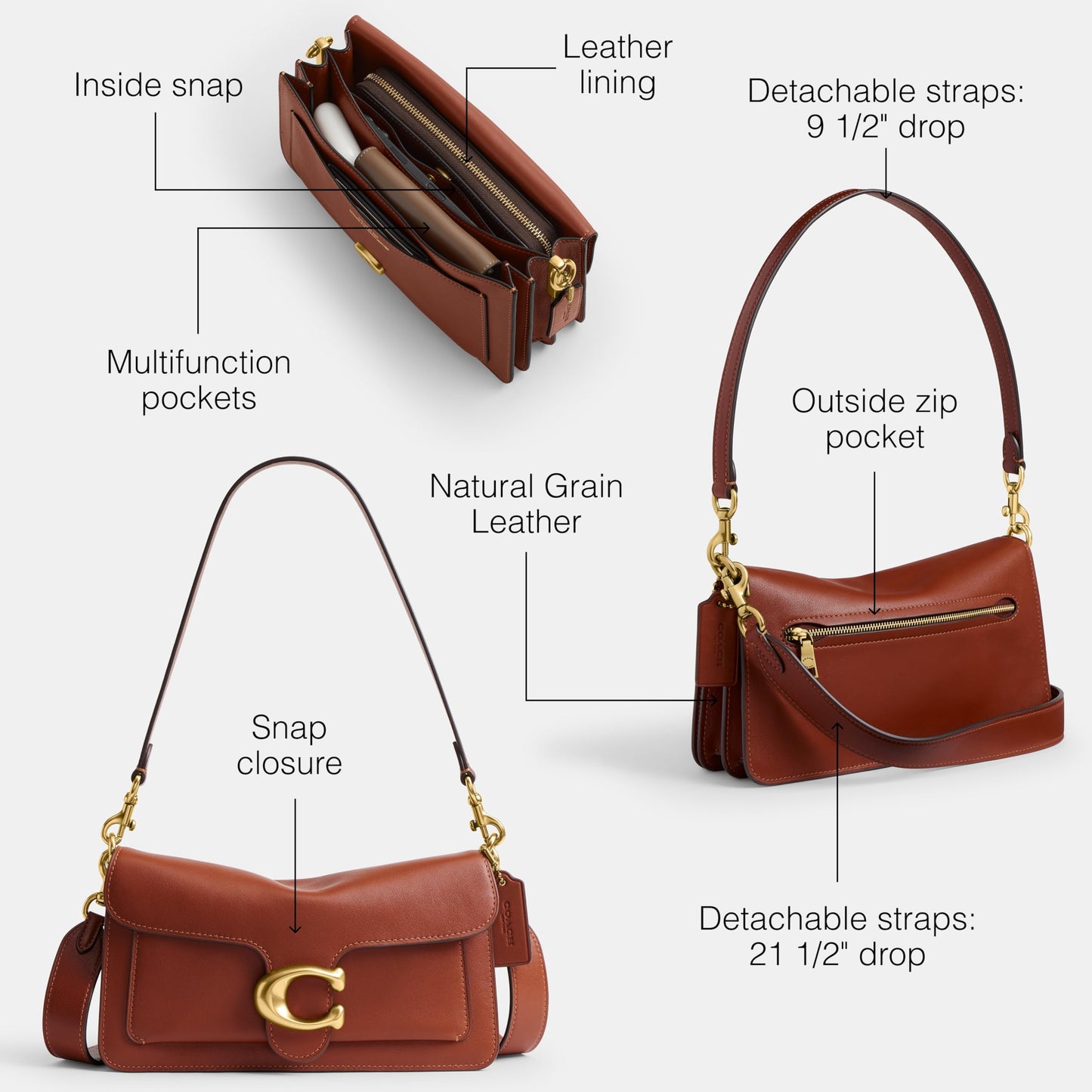 Tabby Shoulder Bag 26 in Soft Grain Leather