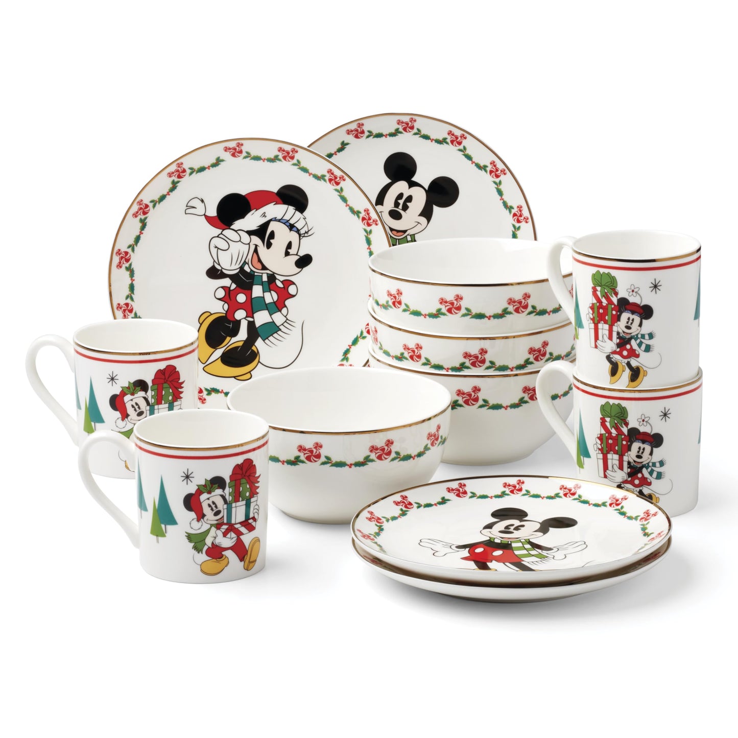 Lenox Disney Holiday Serveware Collection – 12-Piece Dessert Set