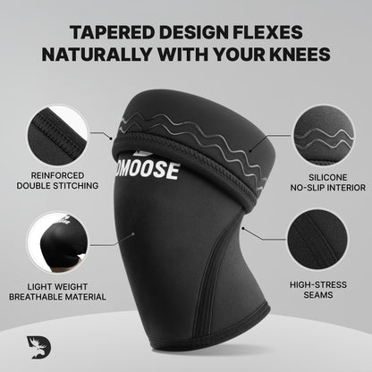 DMoose Fitness Knee Sleeves for Weightlifting (Pair) 78" Knee Wraps for Squats, Powerlifting & Joint Stability