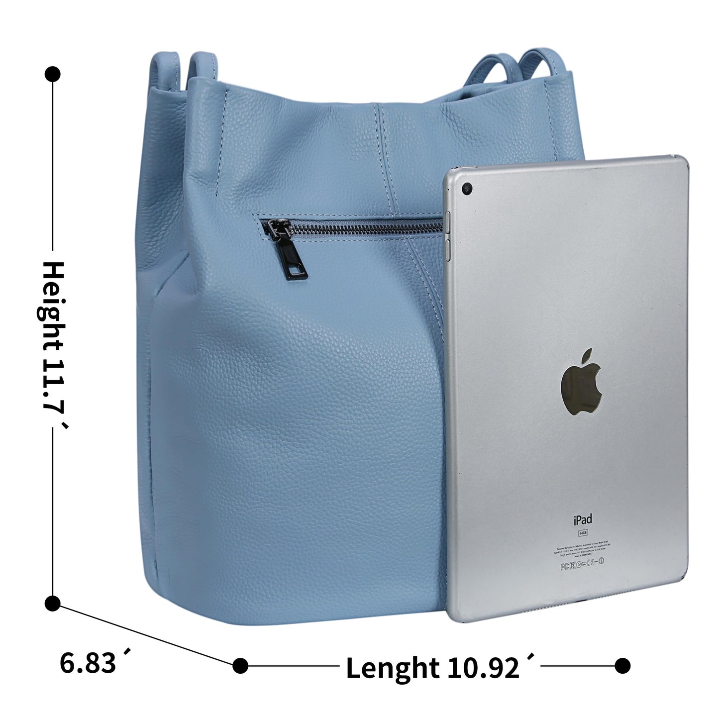 Iswee Large Purses for Women - Leather Tote, Shoulder, Handbags - Bucket, Satchel, Hobo - Ladies Purses and Hand Bags (Light Blue-Lichee)
