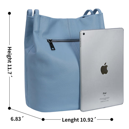 Iswee Large Purses for Women - Leather Tote, Shoulder, Handbags - Bucket, Satchel, Hobo - Ladies Purses and Hand Bags (Light Blue-Lichee)