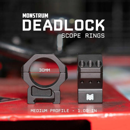 Monstrum Deadlock Series Scope Rings - Durable Aluminum Mounting | Fits 1-Inch Scopes