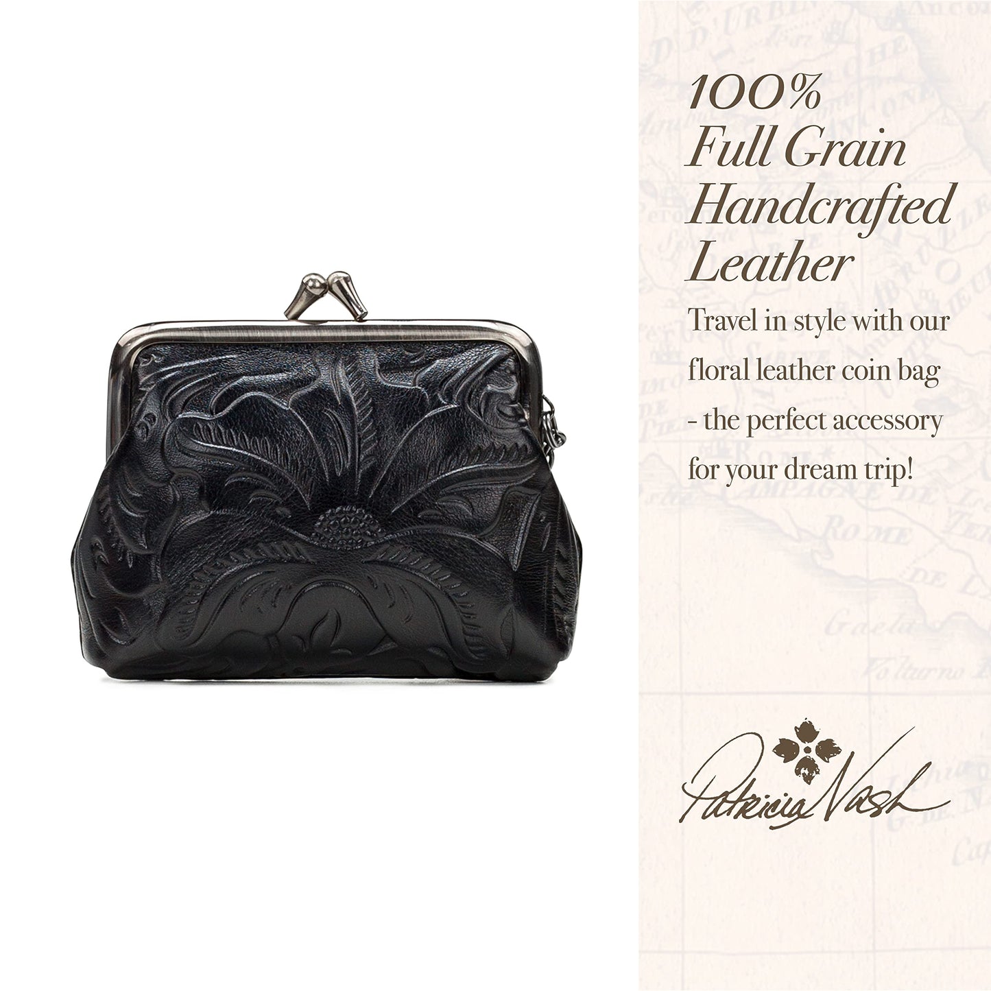 Patricia Nash Large Borse Coin Purse (Black)