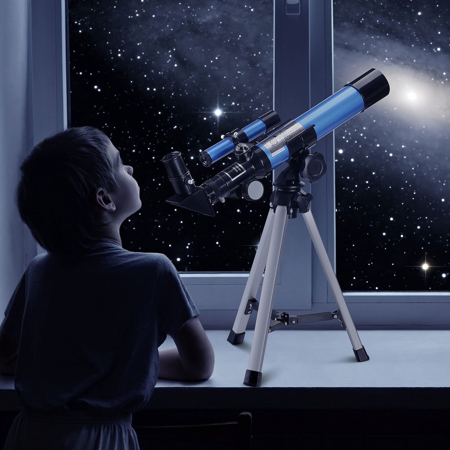 AOMEKIE Telescopes 40/400 with Tabletop Tripod 2 Eyepieces Portable Telescopes for Astronomy Beginners with Finderscope and Compass,Space, Gifts