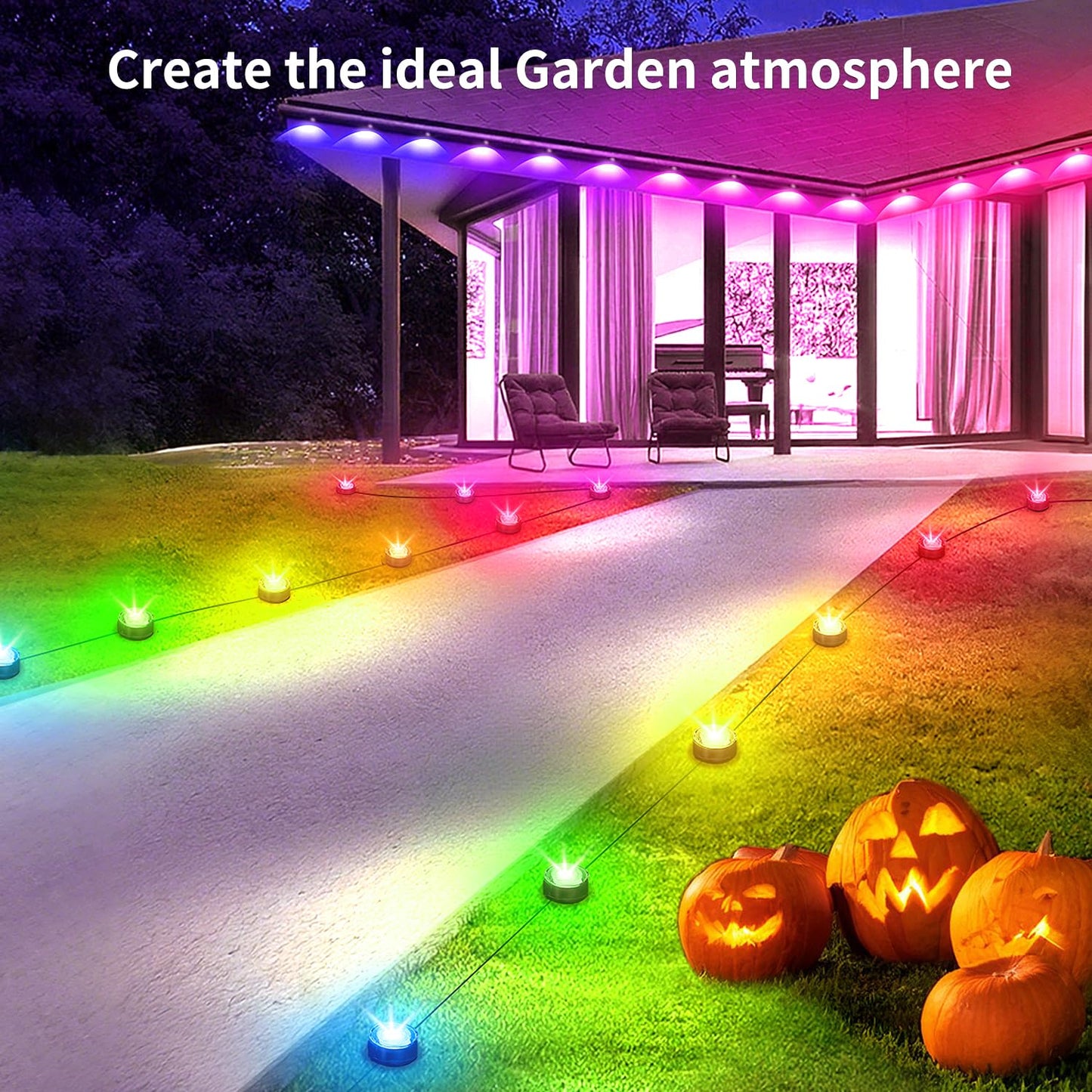 Rroetxi 32.8FT Permanent Outdoor Light, IP67 Waterproof LED Eaves Light, App/Remote Control Christmas Lights, Suitable for House，Patio Decor Garden Party Festival Decoration
