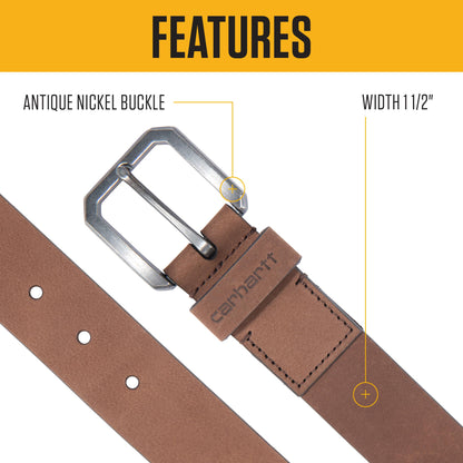 Carhartt Men's Saddle Leather Belt, Black, 40