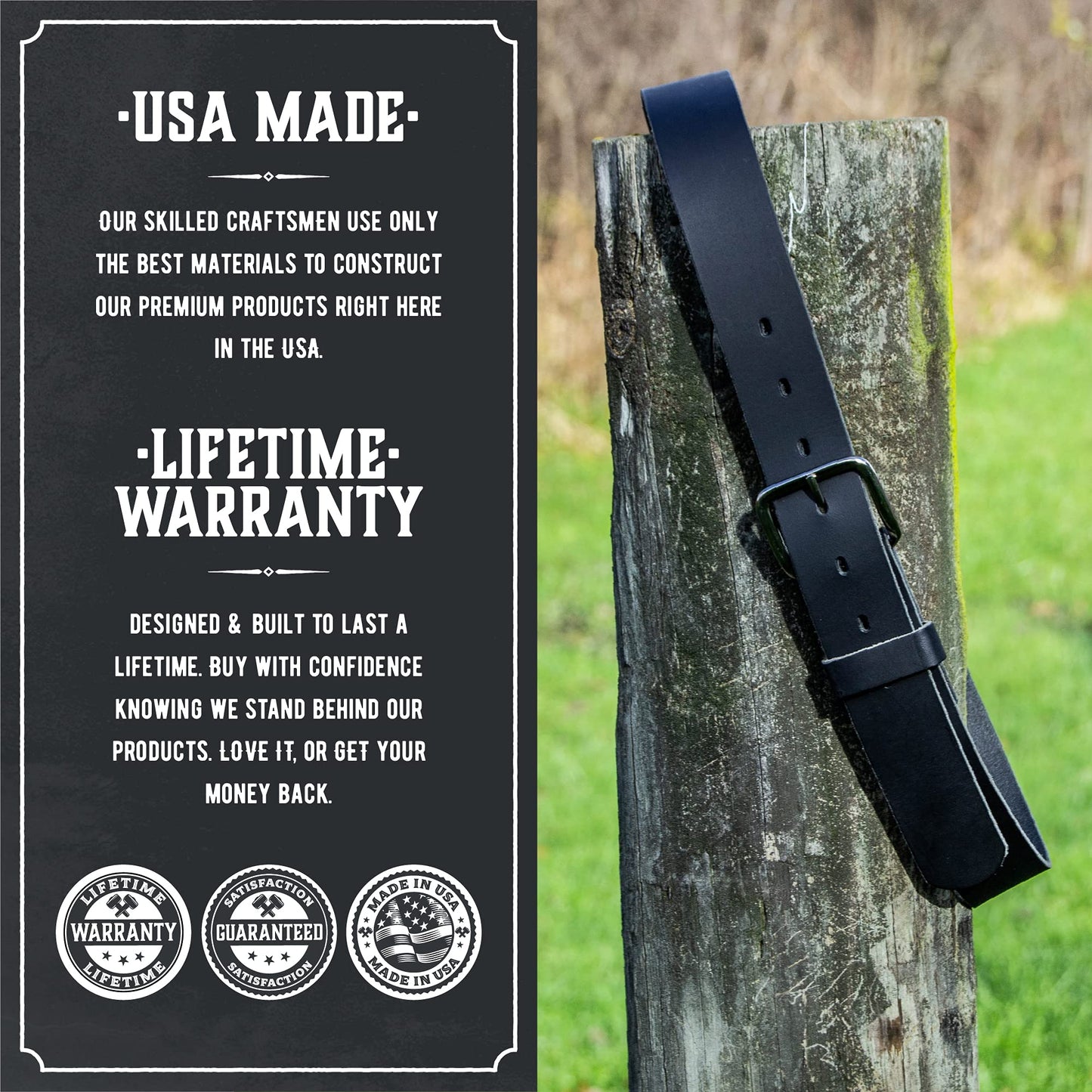 Main Street Forge Journeyman Leather Belt | Made in USA | Brown w/Silver Buckle | Size 34