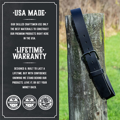 Main Street Forge Journeyman Leather Belt | Made in USA | Brown w/Silver Buckle | Size 34