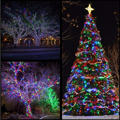 YULETIME 200 Multicolor LED Christmas Lights, 66 ft Green Wire String Light
