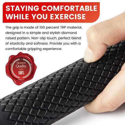 HASSLICKIT Ultra Heavy Duty Exercise Handles, Cable Handles Gym Equipment Attachment, Double D-Ring Grips, Encrypted Webbing, Red Edge Design Non-Slip Comfort Grips