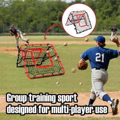 Storgem Baseball Softball Rebounder Net, Pitch Back Rebound Net,Soccer Rebound Net, Fielding Rebounder(Red-Black)