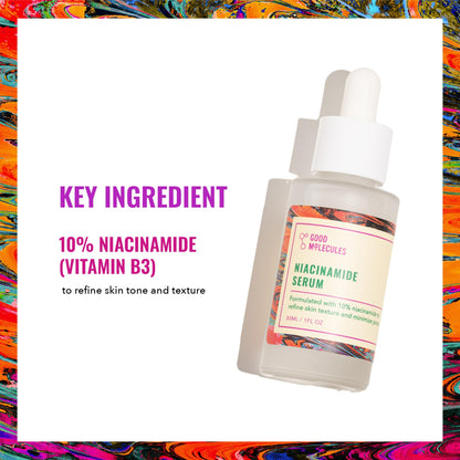 Good Molecules Niacinamide Serum - 10% Niacinamide to Target Acne, Nourishment, and Skin Tone - Ultra Hydrating Serum and Brightening Skin Care for Face