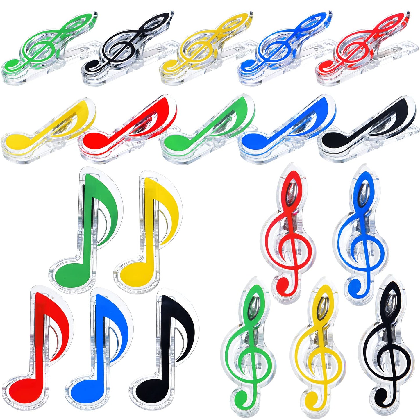 Gersoniel 40 Pack Teacher Gifts Music Note Paper Clip Treble Clef Paper Clips Valentine Funny Music Teacher Gifts Plastic Book Page Sheet Holder for Desk Bookmark Office School Stationery Accessories