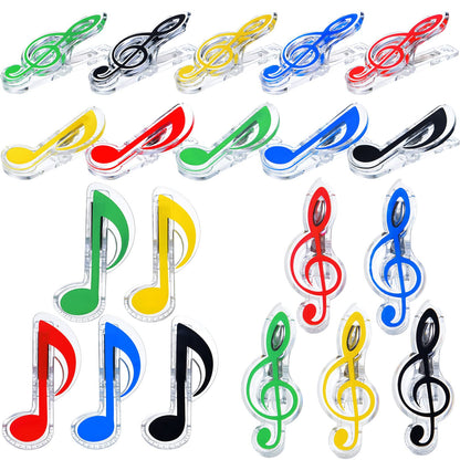 Gersoniel 40 Pack Teacher Gifts Music Note Paper Clip Treble Clef Paper Clips Valentine Funny Music Teacher Gifts Plastic Book Page Sheet Holder for Desk Bookmark Office School Stationery Accessories