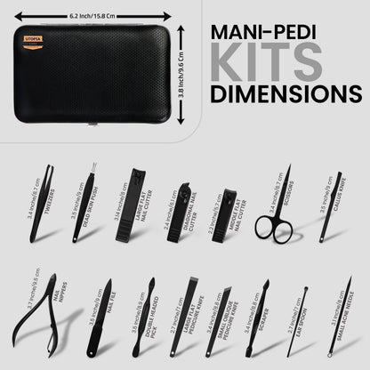 Utopia Care Nail Clippers Professional Nail Kit or Manicure Kit for Women and Men, Stocking Stuffers or Groomsmen Gifts 16Pcs Pedicure Set for Fingernail, Toenail Clippers with Travel Case