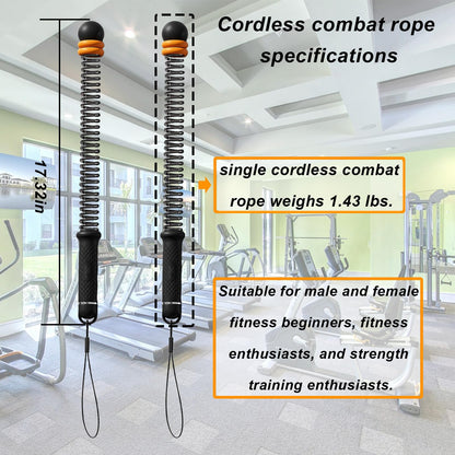 Weighted Ropeless Battle Ropes (2-Pack),Portable Cordless Battle Ropes for Home Gym,arm Exerciser Rope,Workout Rope for Strength Building,Low-Impact Aerobic Training and HIIT for Fitness Enthusiasts.